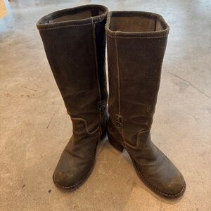 Fiorentini + Baker Marni Dk Brown Reversed Leather Mid Calf Boot Size 39